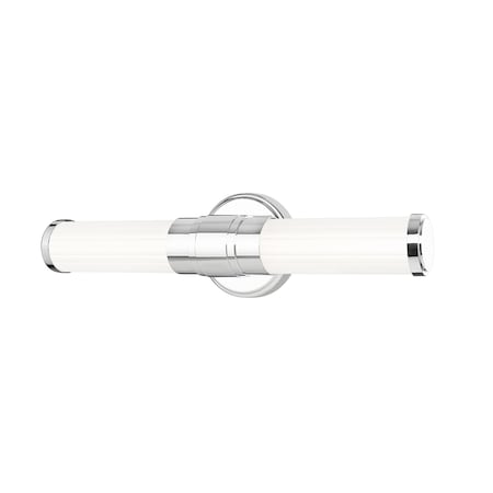 Z-Lite Warwick 1 Light Vanity, Chrome/Opal White, 18.5 In W x 4.75 In H 1020-18W-CH-LED