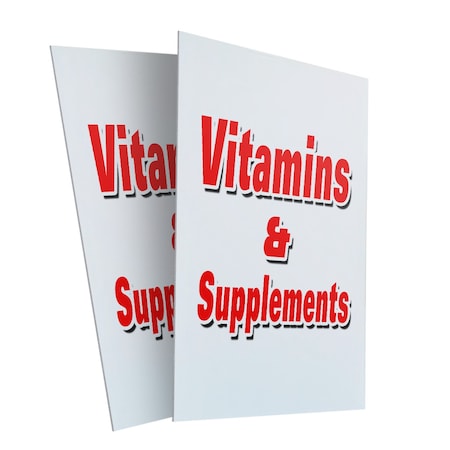 Signmission Vitamins & Supplements, Plastic Signs Only 24 Inch x 36 Inch, Corrugated Plastic, 2PK CSB-2436-2PACK-Vitamins & Supplements