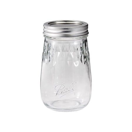 Rubbermaid Fluted Mason Canning Jars with Lids, 16 oz, 4PK 1440061199
