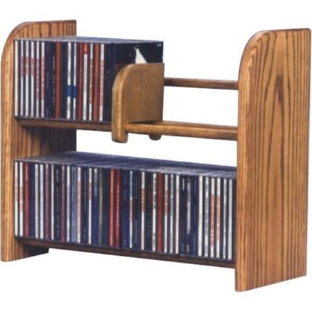 Wood Shed 201 Solid Oak 2 Row Dowel CD Rack 201