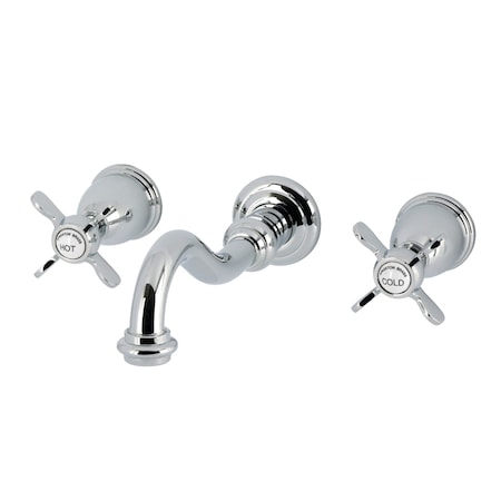 Kingston Brass Two-Handle Wall Mount Tub Faucet, Polished Chrome KS3021BEX