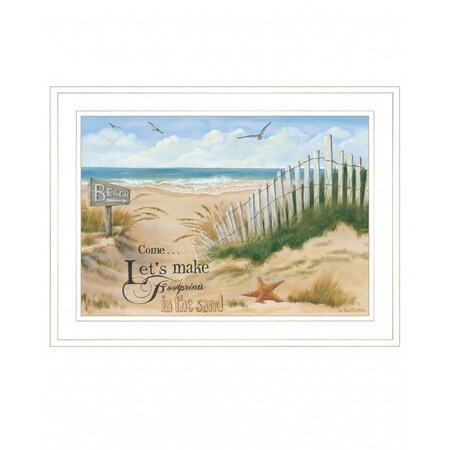Homeroots Footprint 2 White Framed Print Wall Art 407570