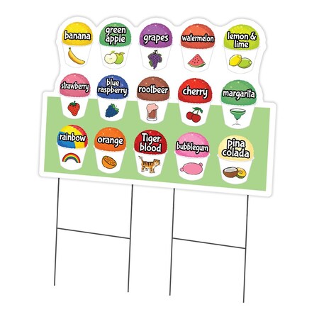 Signmission 15 Snowcone Yard Sign & Stake outdoor plastic coroplast window, C-DC-2436-15 Snowcone C-DC-2436-15 Snowcone