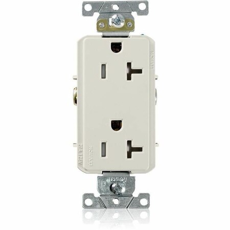 Leviton Commercial Grade Decora Receptacle, 20 Amp, 125 Volt TDR20-T