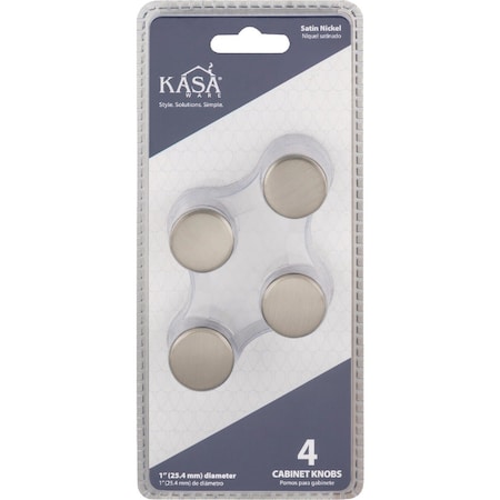 Hardware Resources KasaWare 1''Diameter Satin Nickel Cone Knob, 4PK K512SN-4