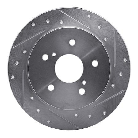 Dynamic Friction Co DFC Brake Rotor - Drilled and Slotted - Silver 631-01006R
