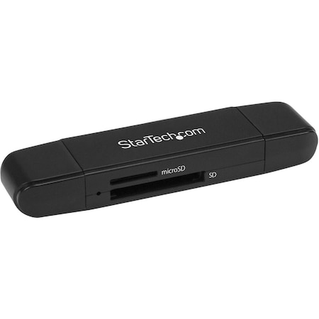 Startech.Com USB C and USB 3.0 SD Card Reader, USB Memory Card Reader, SD, microSD, MMC, UHS-I, USB-C & USB-A Ca SDMSDRWU3AC