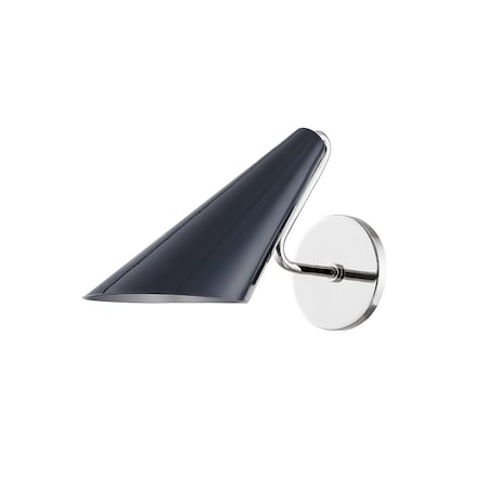 Mitzi Talia 1 Light Wall Sconce 4.75 In. Polished Nickel/Midnight Blue Combo H399101-PN/MBL