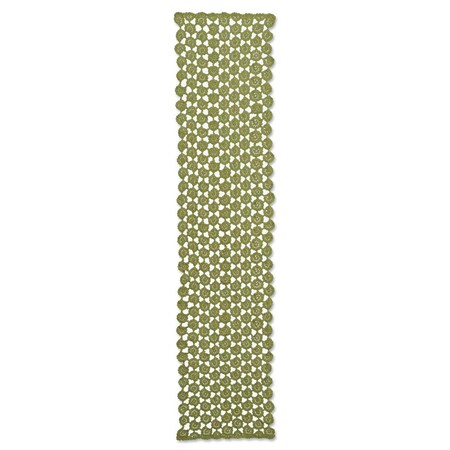 Gb Gifts Crochet Envy Pearl Table Runner - Fern - 14 x 60 in. GB2968960