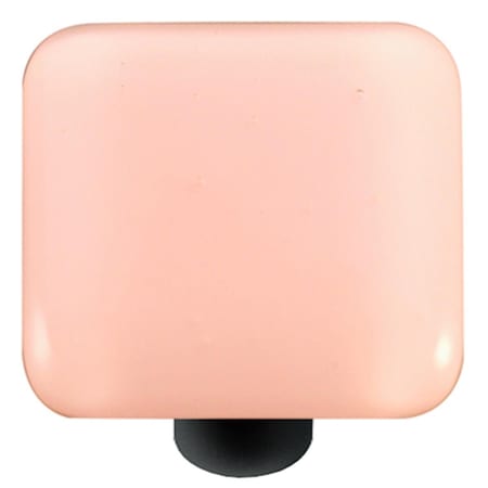 Towels Usa Petal Pink Square Glass Cabinet Knob - Black Post TO2521964