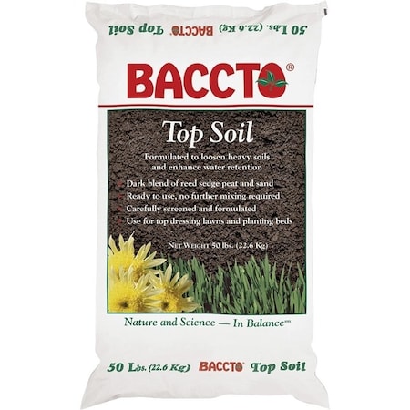 Baccto Top Soil, Fibrous with Granular Texture, 50 lb, Bag 1550P