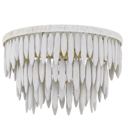 Mitzi Tiffany 1 Light Semi Flush 7.75 In. Aged Brass/Textured Cream H805501-AGB/TCR