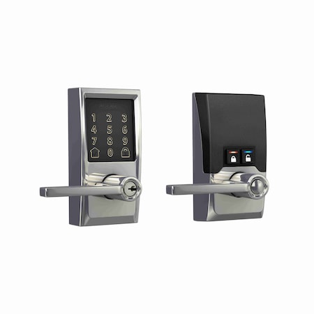 Schlage Residential Century Encode Smart Wifi Touchscreen Latitude Lever Lock with C Keyway; 16300 Latch; and 10063 FE789WBCCEN625LAT