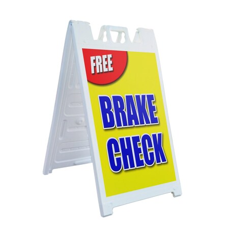 Signmission Free Brake Check, A-Frame & 2 Sign Inserts, Heavy-Duty Plastic Frame SBHD-C-2436-Free Brake Check