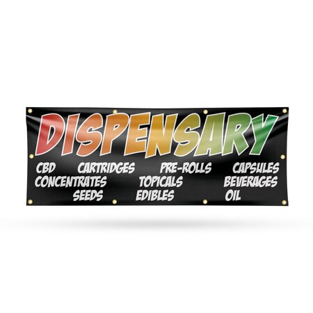Signmission Dispensary CBD Pre Rolls Edibles, 36 Inch x 96 Inch, Vinyl Banner B-96-30547