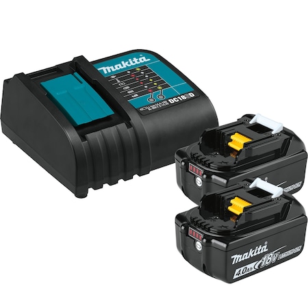 Makita Battery and Charger Kit, 4 Ah, Li-Ion BL1840BSC2