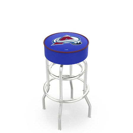 Holland Bar Stool Co 25" Colorado Avalanche Cushion Seat, 2-Ring Chrome Swivel Bar Stool L7C125ColAva