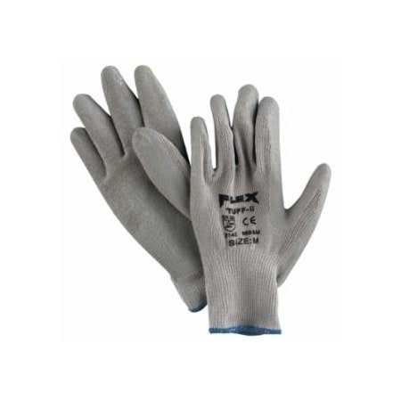 Mcr Safety Flex Tuff-II Latex Coated Gloves, Medium, Gray, 12PK 127-9688M