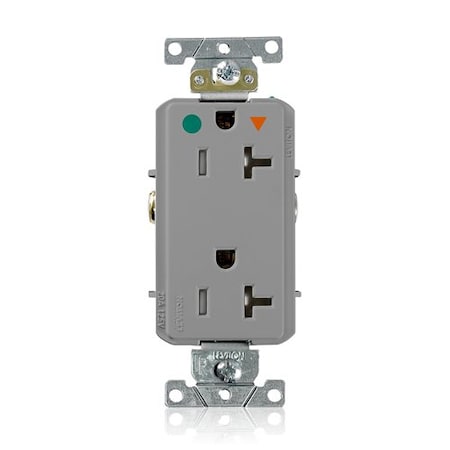 Leviton DPl HG/IG Rec 20A 125V TR Self-Gr Gry DT830-IGG