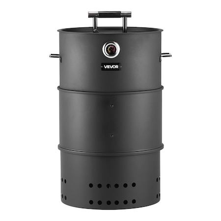 Vevor Charcoal Smoker Grill Barrel BBQ Smokers with Hanging Rod Hooks & 2 Grates KY8547MFS