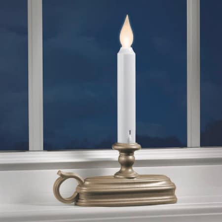 Xodus Deluxe 6'' W. x 9'' H. x 1.75'' D. Pewter LED Battery Operated Candle FPC1325P