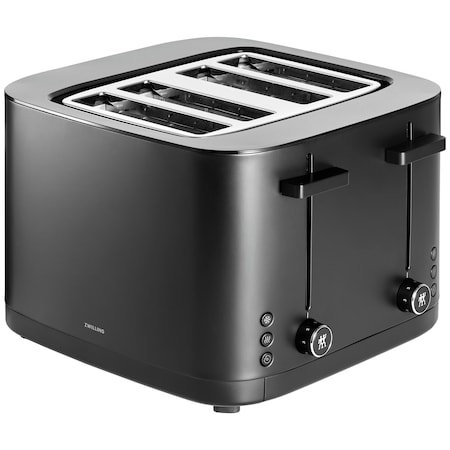 Zwilling Enfinigy, 4-Slice Toaster with 4 Slots, Extra Wide 1.5in Slots for Bagels and Toast, Black 1016130