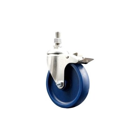 Service Caster 5 Inch 316SS Solid Polyurethane Swivel 12mm Stem Caster Total Lock Brake SCC SCC-SS316TSTTL20S514-SPUS-M1215