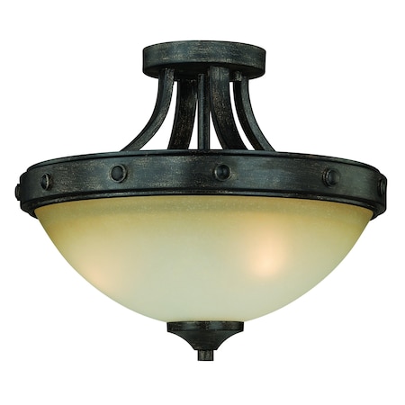 Vaxcel Halifax 14.5in Semi-Flush Mount Walnut C0077