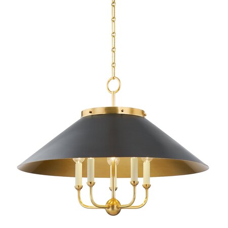Hudson Valley Lighting Mark D. Sikes X Clivedon 5 Light Chandelier 27.5 In. Aged Brass/Bronze MDS1403-AGB/DB