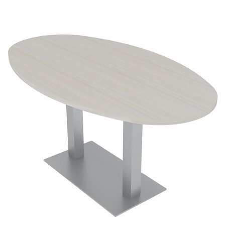 Skutchi Designs Boval Conference Table With Power Unit, 36 in W, 72 in L, Ivory HAR-BOVL-36X72-DOU-K458-NA
