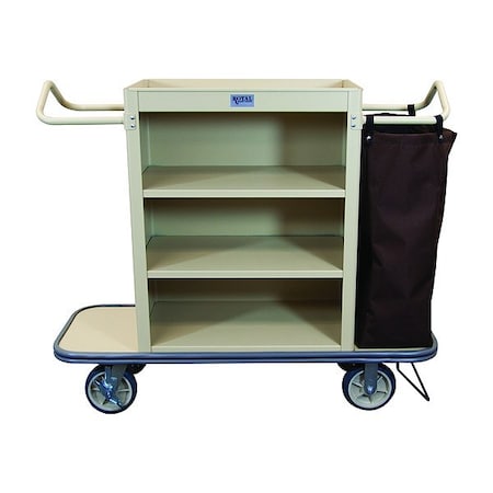 Royal Basket Trucks Housekeeping Cart, 47" H, 8" Caster G55-TNX-C3C-1VN