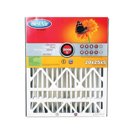 Bestair 20 in. W X 25 in. H X 5 in. 11 MERV Pleated Air Filter 1 pk AB2025-11R-3
