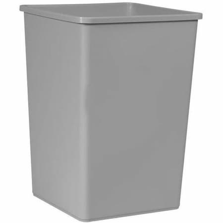 Rubbermaid Commercial Untouchable(R) 35 gal Square Indoor Plastic Can, Gray, None, Plastic, 19 1/2 in FG395800GRAY