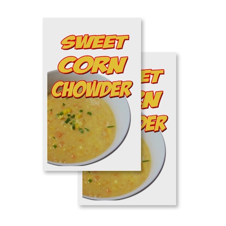 Signmission Sweet Corn Chowder, Vinyl Decals Only 24 Inch x 36 Inch, Vinyl Decal, 2PK DSB-2436-2PACK-Sweet Corn Chowder