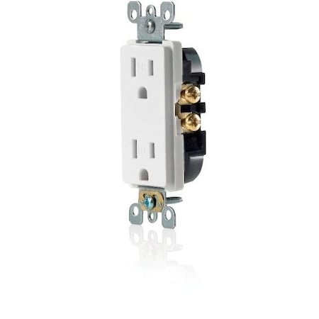 Leviton Duplex Decora Receptacle, 15 Amp, 125 Volt T5325-SW