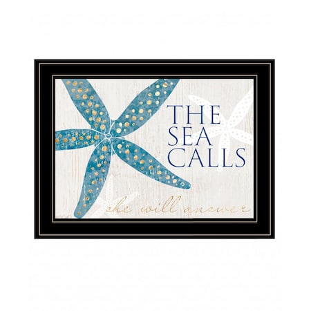 Homeroots The Sea Calls 3 Black Framed Print Wall Art 407728