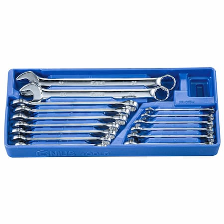 Genius Tools 15 Piece Metric Combination Wrench Set PR-015M