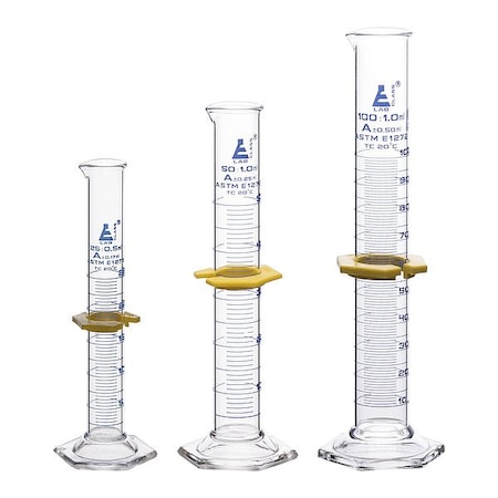 Eisco Scientific Graduated Cylinder Set, Hexagonal, Clear CH196047