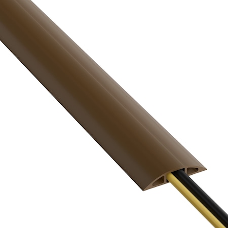 D-Line Cable Protector, 1/2 in H, 6 ft L, 2-3/8 in W, 1 Channel, PVC, Beige, 3 PK US/CC-3/3PK