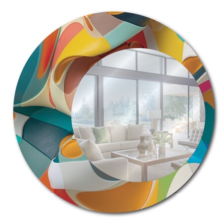 Se-Kure Luxe Round Color Paisley Mirror 31in ZCPR31