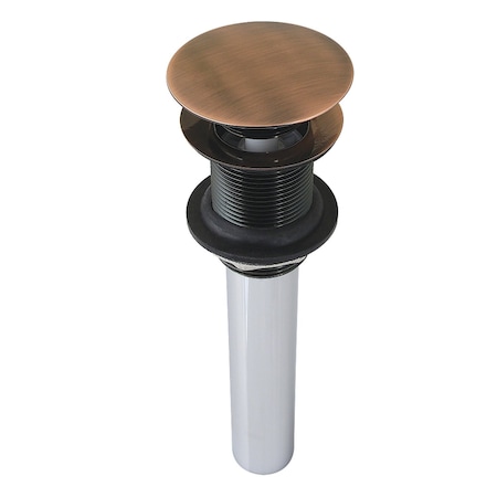 Kingston Brass Push Pop-Up Drain without Overflow, Antique Copper EV700AC