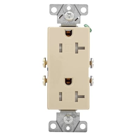 Eaton Wiring Devices Duplex Straight Blade Receptacle, 5-20R, 20 A, 125V AC, 2 Pole, 3 Wire, Flush Mount TR1307V-BOX