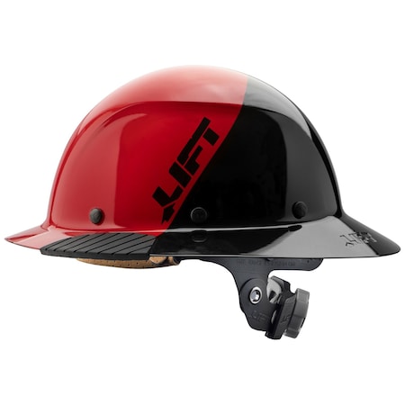 Lift Safety DAX Fiber Resin Full Brim Hard Hat (50/50 Gloss Red/Black) - ANSI-G, TYPE 1 HDF50-20RD