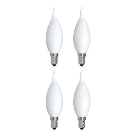 Bulbrite 40-Watt Dimmable (E12) Candelabra Screw Base Milky Filament CA10 LED Light Bulb, 3000K, 4PK 862690