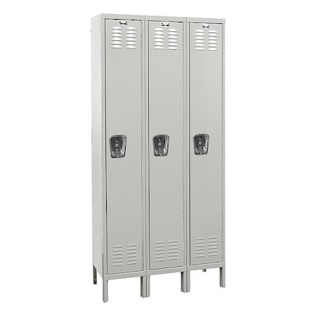Hallowell Locker, 72 in H, 12 in w, Light Gray U3258-1A-PL