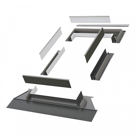 Factory 2 U Skylights High-Profile Tile Roof Flashing Kit for Curb Mounted Skylight 22.5" x 73.5" 805444