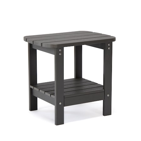 Homeroots 15" Charcoal Plastic Outdoor Side Table 543734