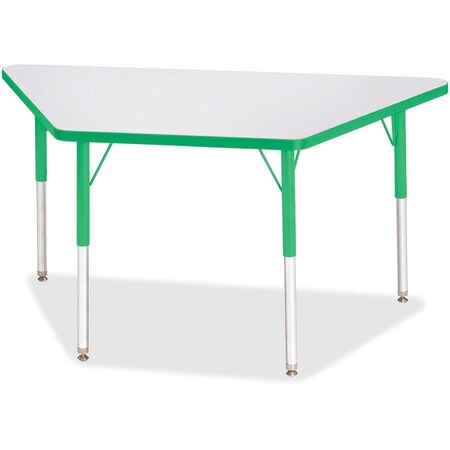 Jonti-Craft Berries Trapezoid Activity Tables, 24 in. x 48 in., A-height, Freckled Gray/Green/Gray 6438JCA119