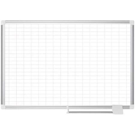 Bi-Silque MasterVisi, Grid Planning Board W/ Accessories, 1 X 2 Grid, 48 X 36, White/silver MA0592830A