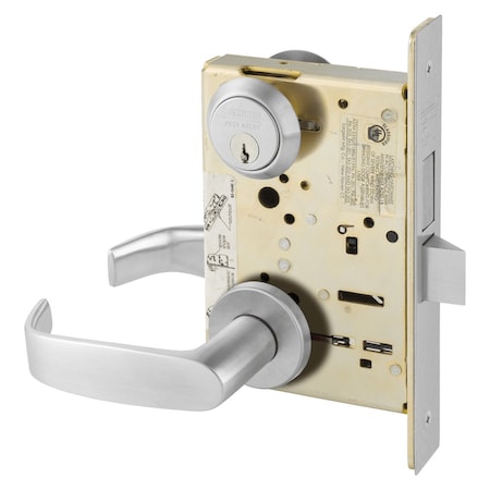 Sargent Grade 1 Store Door Mortise Lock, L - Lever, LN - Rose, Field Reversible, Conventional Cylinder, ASA 8226 LNL 26D